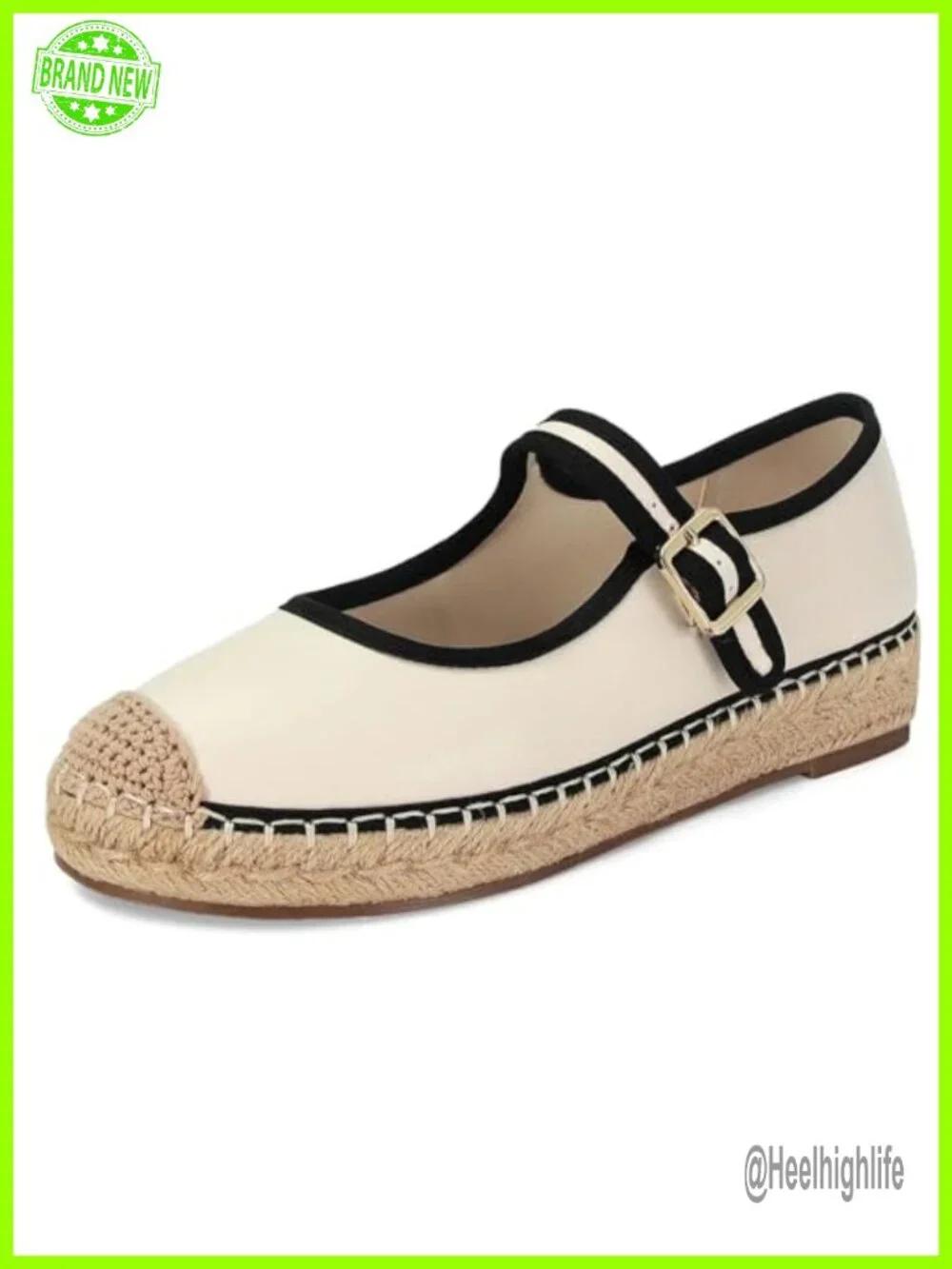 Mesh Raffia Espadrille Platform Mary Jane Flats Women's Summer Breathable